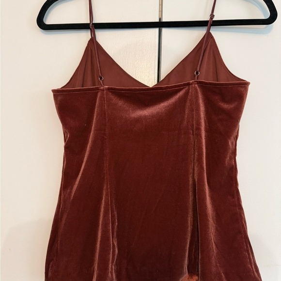Banana Republic Rust Velvet Cami Top Adjustable Straps Fitted XS - Picture 6 of 11